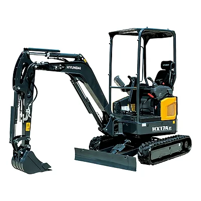 Mini escavadeira Hyundai HX17AZ sobre esteiras